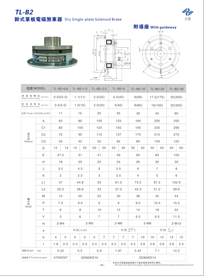 单片电磁制动器型号参数