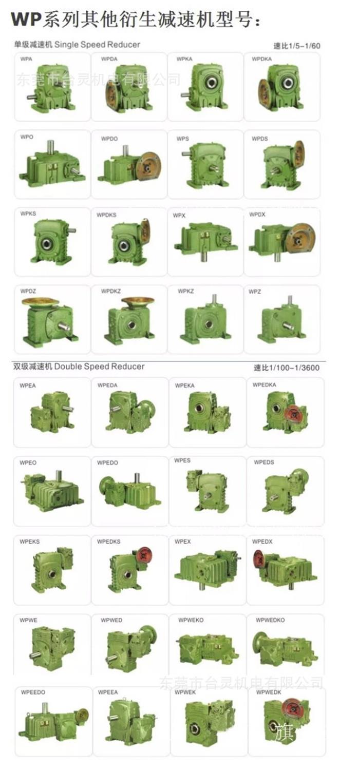 WP系列蜗轮蜗杆减速机型号图