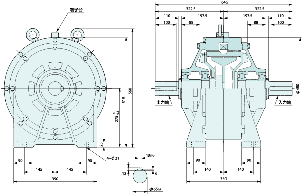 冷却风扇型DBK空压碟式制动器安装范例